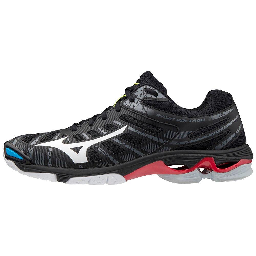 Men's Mizuno Volleyball Shoes Black/White Wave Voltage Shoes - V1GA196045